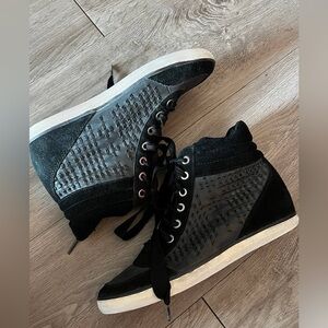Coach Black Textured wedge High-Top Sneakers